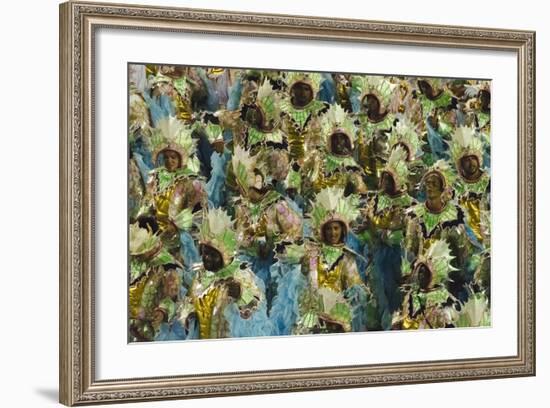 Samba Parade at Sambadrome During Carnival, Rio de Janeiro, Brazil-Keren Su-Framed Photographic Print