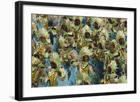 Samba Parade at Sambadrome During Carnival, Rio de Janeiro, Brazil-Keren Su-Framed Photographic Print