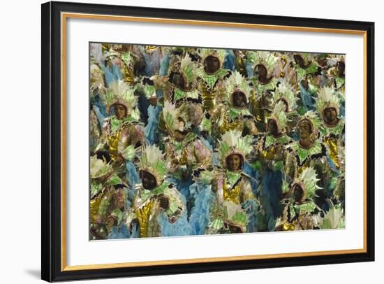 Samba Parade at Sambadrome During Carnival, Rio de Janeiro, Brazil-Keren Su-Framed Photographic Print