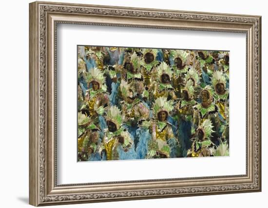 Samba Parade at Sambadrome During Carnival, Rio de Janeiro, Brazil-Keren Su-Framed Photographic Print