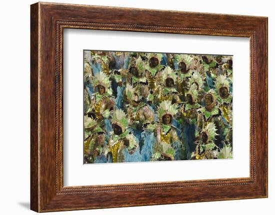 Samba Parade at Sambadrome During Carnival, Rio de Janeiro, Brazil-Keren Su-Framed Photographic Print