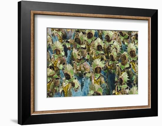 Samba Parade at Sambadrome During Carnival, Rio de Janeiro, Brazil-Keren Su-Framed Photographic Print