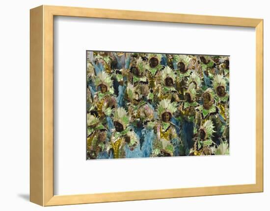 Samba Parade at Sambadrome During Carnival, Rio de Janeiro, Brazil-Keren Su-Framed Photographic Print