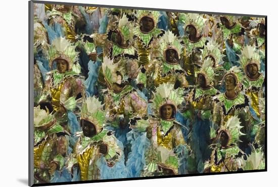 Samba Parade at Sambadrome During Carnival, Rio de Janeiro, Brazil-Keren Su-Mounted Photographic Print