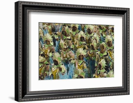 Samba Parade at Sambadrome During Carnival, Rio de Janeiro, Brazil-Keren Su-Framed Photographic Print