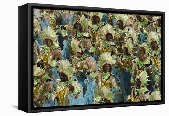 Samba Parade at Sambadrome During Carnival, Rio de Janeiro, Brazil-Keren Su-Framed Premier Image Canvas