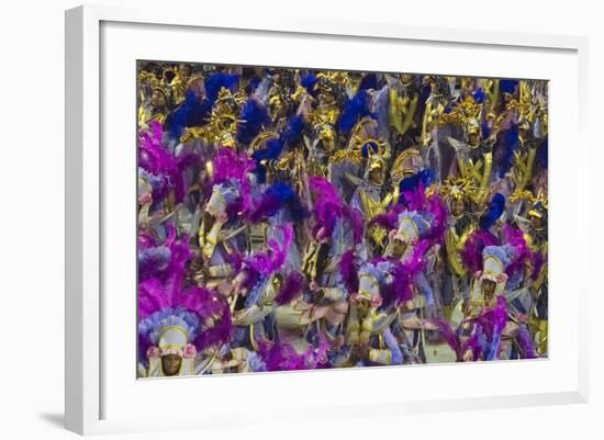 Samba Parade at Sambadrome During Carnival, Rio de Janeiro, Brazil-Keren Su-Framed Photographic Print