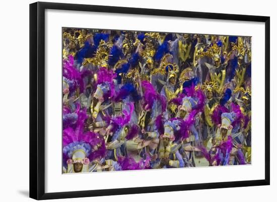 Samba Parade at Sambadrome During Carnival, Rio de Janeiro, Brazil-Keren Su-Framed Photographic Print