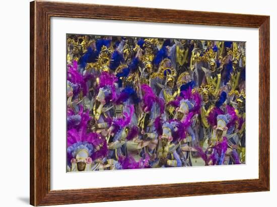 Samba Parade at Sambadrome During Carnival, Rio de Janeiro, Brazil-Keren Su-Framed Photographic Print