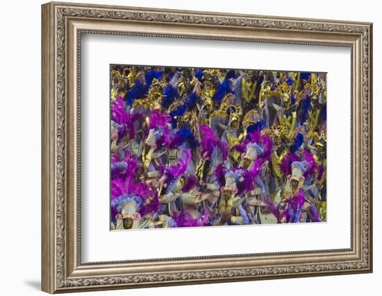 Samba Parade at Sambadrome During Carnival, Rio de Janeiro, Brazil-Keren Su-Framed Photographic Print