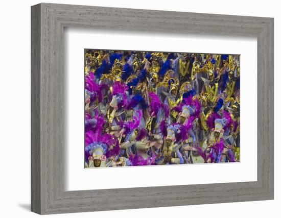 Samba Parade at Sambadrome During Carnival, Rio de Janeiro, Brazil-Keren Su-Framed Photographic Print