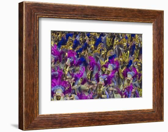 Samba Parade at Sambadrome During Carnival, Rio de Janeiro, Brazil-Keren Su-Framed Photographic Print