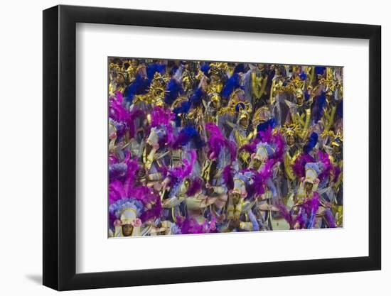 Samba Parade at Sambadrome During Carnival, Rio de Janeiro, Brazil-Keren Su-Framed Photographic Print