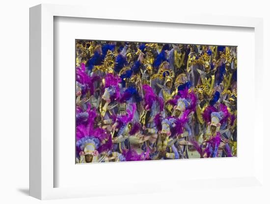 Samba Parade at Sambadrome During Carnival, Rio de Janeiro, Brazil-Keren Su-Framed Photographic Print