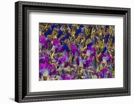 Samba Parade at Sambadrome During Carnival, Rio de Janeiro, Brazil-Keren Su-Framed Photographic Print