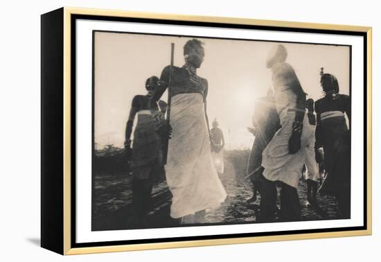 Samburu Dancers Performing Traditional Dance in Kenya-Paul Joynson Hicks-Framed Premier Image Canvas