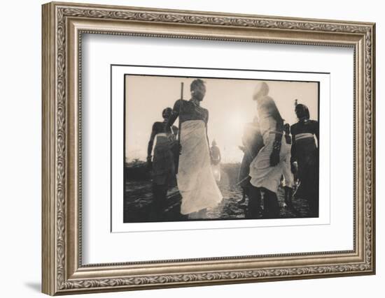 Samburu Dancers Performing Traditional Dance in Kenya-Paul Joynson Hicks-Framed Photographic Print