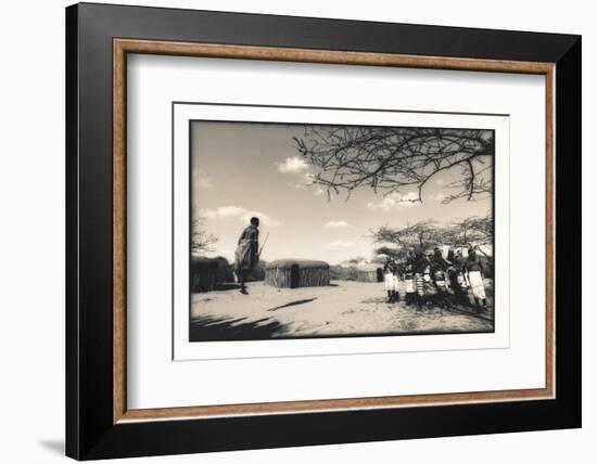 Samburu Dancers Performing Traditional Dance in their Village Boma, Kenya-Paul Joynson Hicks-Framed Photographic Print