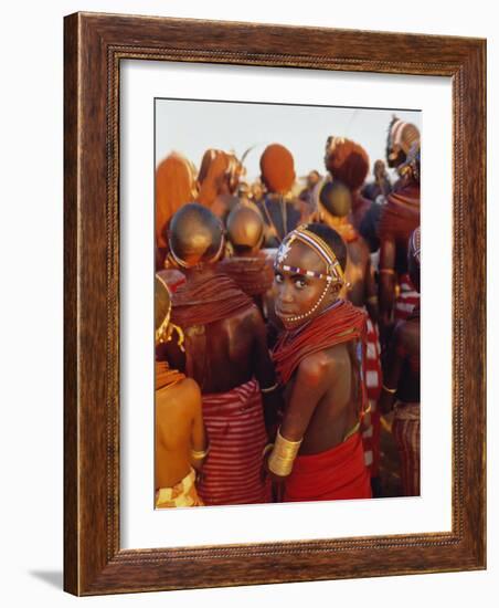 Samburu Dancing, Samburu District, Kenya, East Africa, Africa-Thomasin Magor-Framed Photographic Print