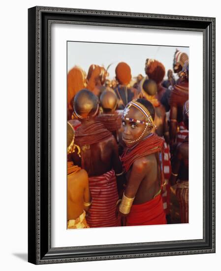 Samburu Dancing, Samburu District, Kenya, East Africa, Africa-Thomasin Magor-Framed Photographic Print