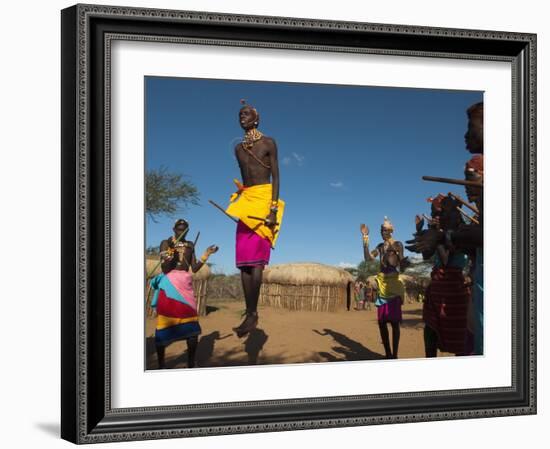 Samburu Tribesmen Performing Traditional Dance, Loisaba Wilderness Conservancy, Laikipia, Kenya-Sergio Pitamitz-Framed Photographic Print