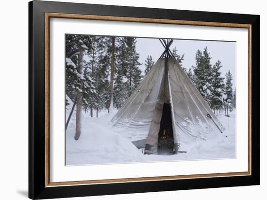 Sami (Laplander) Tent, Reindeer Safari, Jukkasjarvi, Sweden-Natalie Tepper-Framed Photo