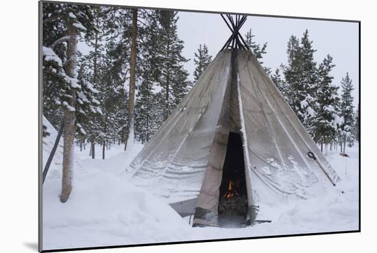 Sami (Laplander) Tent, Reindeer Safari, Jukkasjarvi, Sweden-Natalie Tepper-Mounted Photo