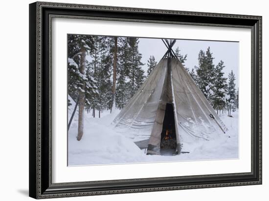 Sami (Laplander) Tent, Reindeer Safari, Jukkasjarvi, Sweden-Natalie Tepper-Framed Photo