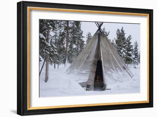 Sami (Laplander) Tent, Reindeer Safari, Jukkasjarvi, Sweden-Natalie Tepper-Framed Photo