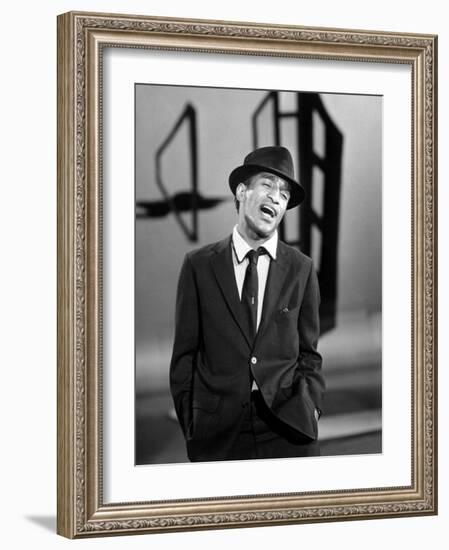 Sammy Davis Jr. Singing in a Television Special, 1957-null-Framed Photo