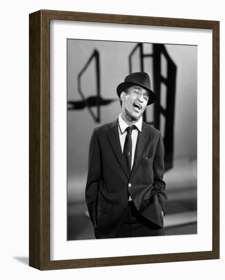 Sammy Davis Jr. Singing in a Television Special, 1957-null-Framed Photo