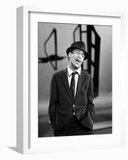 Sammy Davis Jr. Singing in a Television Special, 1957-null-Framed Photo