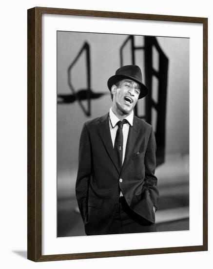 Sammy Davis Jr. Singing in a Television Special, 1957-null-Framed Photo