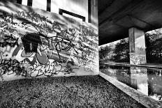 Graffiti Image On Brick Wall-sammyc-Framed Photographic Print