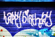 Happy Brithday In Graffiti-sammyc-Framed Photographic Print