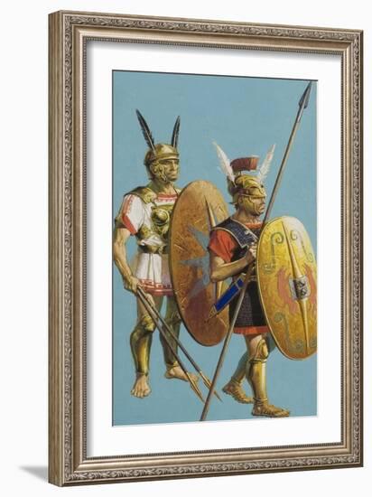 Samnite and Roman Soldiers-Severino Baraldi-Framed Giclee Print