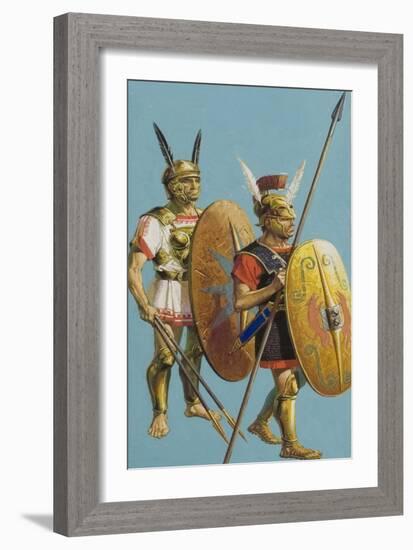 Samnite and Roman Soldiers-Severino Baraldi-Framed Giclee Print