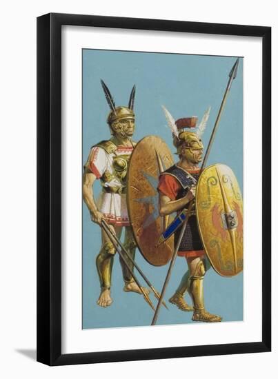 Samnite and Roman Soldiers-Severino Baraldi-Framed Giclee Print