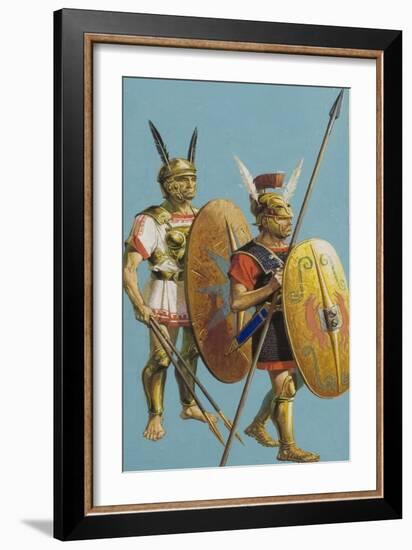 Samnite and Roman Soldiers-Severino Baraldi-Framed Giclee Print