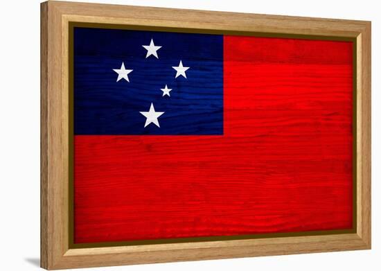Samoa Flag Design with Wood Patterning - Flags of the World Series-Philippe Hugonnard-Framed Stretched Canvas
