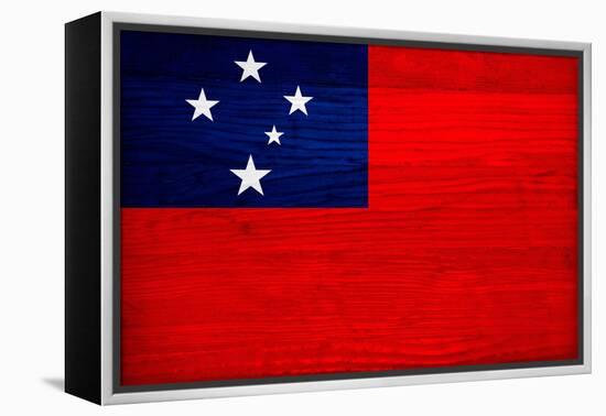 Samoa Flag Design with Wood Patterning - Flags of the World Series-Philippe Hugonnard-Framed Stretched Canvas