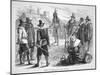 Samoset, Chief of the Pemaquids Visits the Pilgrim Fathers in 1621 (Litho)-American-Mounted Giclee Print