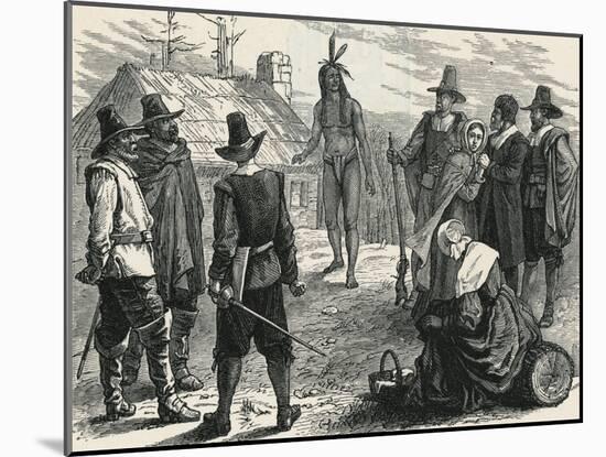 Samoset Visiting Plymouth Colony-null-Mounted Giclee Print