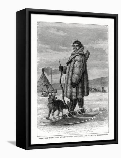 Samoyede Travelling on Snow-Shoes, Russia, 1877-null-Framed Premier Image Canvas