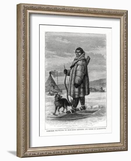 Samoyede Travelling on Snow-Shoes, Russia, 1877-null-Framed Giclee Print