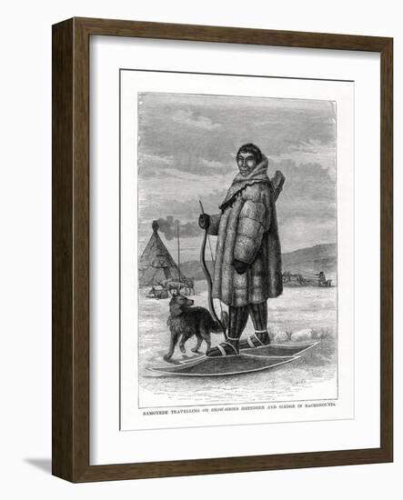 Samoyede Travelling on Snow-Shoes, Russia, 1877-null-Framed Giclee Print