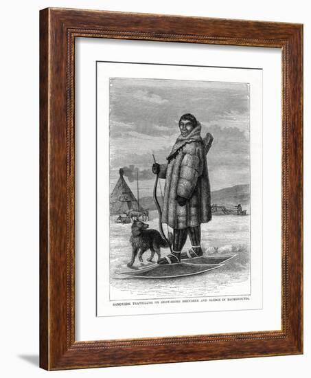 Samoyede Travelling on Snow-Shoes, Russia, 1877-null-Framed Giclee Print