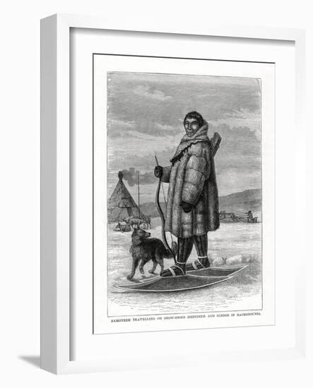 Samoyede Travelling on Snow-Shoes, Russia, 1877-null-Framed Giclee Print