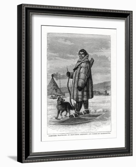 Samoyede Travelling on Snow-Shoes, Russia, 1877-null-Framed Giclee Print