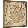 Sampler Depicting a Map of England and Wales, Chain, Double Back and Satin Stitch, by Ann Seaton…-null-Mounted Giclee Print